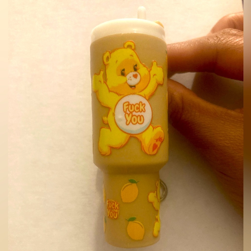 Swear Bear FU & Lemons Mini Tumbler Keychain Chapstick/Money Holder